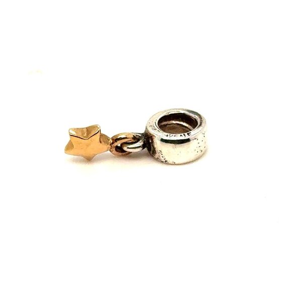 Pandora Two-Tone Star Dangle Charm - Picture 2 of 4